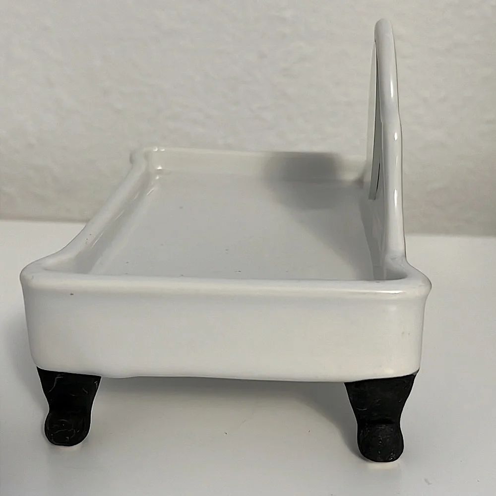 White Pottery Barn Porcelain Trinket or Soap Dish